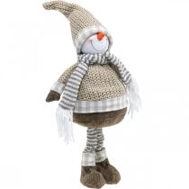 Boneco de neve Deco com gorro e cachecol Figura de Natal Alt. 44cm