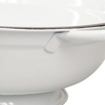 Itens Tigela decorativa de metal em estilo vintage branco e preto, Ø20,5 cm, conjunto de 3 peças