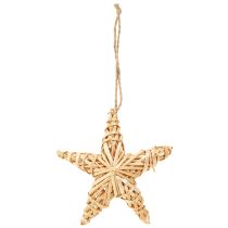 Itens Estrelas decorativas de 11 cm para árvore de Natal, feitas de rattan natural, conjunto de 6 unidades.