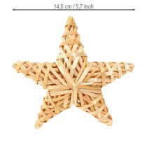 Itens Estrelas decorativas de rattan para o Natal, 14,5 cm, conjunto de 3