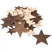 Itens Estrelas decorativas de Natal marrom natural Ø3,5–5,5cm 48 un