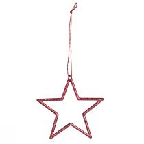 Itens Estrelas de Natal vermelhas para pendurar - Decoração brilhante para árvore e ambiente festivo, conjunto de 40 unidades, 7,5 cm
