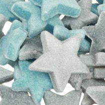 Itens Estrelas decorativas flocadas decoração scatter azul Ø4/5cm 40 peças