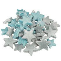 Itens Estrelas decorativas flocadas decoração scatter azul Ø4/5cm 40 peças