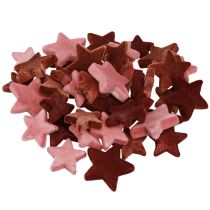 Itens Estrelas decorativas flocadas decoração dispersa Borgonha Castanho Ø4/5cm 40 peças