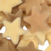 Itens Estrelas decorativas flocadas decoração espalhadas amarelo marrom Ø4/5cm 40 peças
