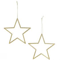 Itens Estrelas decorativas para pendurar, enfeites de árvore, douradas, Ø12cm, 12 peças – Decorações de Natal brilhantes