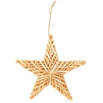 Itens Conjunto de 3 estrelas decorativas de rattan para pendurar, 19 cm, para decoração de Natal.