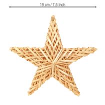 Itens Conjunto de 3 estrelas decorativas de rattan para pendurar, 19 cm, para decoração de Natal.