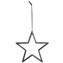 Itens Enfeites de estrela brilhantes para pendurar, pretos, Natalinos, Ø7,5cm, conjunto de 40 unidades para decoração festiva.