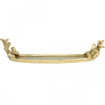 Itens Bandeja decorativa com chifres de veado dourado bandeja vintage oval C35×L17cm