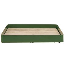 Itens Bandeja decorativa de metal quadrada verde base de madeira 25,5×25,5cm