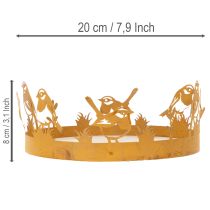 Itens Bandeja decorativa, decoração de mesa com pássaros, decoração de primavera, metal enferrujado, Ø20cm A8,5cm