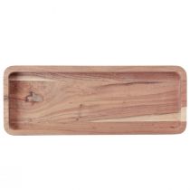 Itens Bandeja decorativa, madeira de acácia oblonga, natural 40×15cm