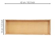 Itens Bandeja decorativa bandeja de madeira oblonga natural 42 × 14 × 3 cm 3 unidades