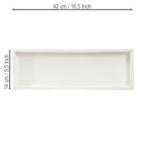 Itens Bandeja decorativa bandeja de madeira oblonga branca surrada 42 × 14 × 3 cm 3 unidades