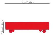 Itens Bandeja decorativa quadrada vermelha de metal 15×15cm 2 unidades