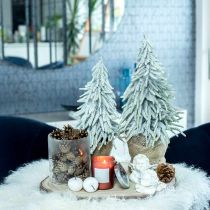 Abeto decorativo com neve, decoração do advento, abeto em vaso Alt.37cm