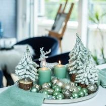 Árvore de Natal decorativa, decoração de inverno, abeto com neve H19cm