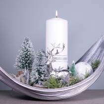 Decoração de Natal, abeto deco, mini abeto verde nevado A15cm Ø9,5cm 6uds