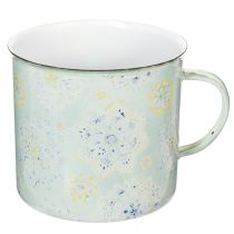 Itens Caneca decorativa, vaso de plantas, mandala, esmaltada, Ø13cm A12cm