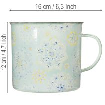 Itens Caneca decorativa, vaso de plantas, mandala, esmaltada, Ø13cm A12cm