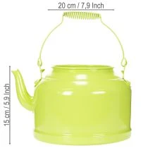 Itens Bule decorativo de metal, verde-maçã - vaso de flores - Ø20cm A15cm - decoração versátil para jardim e ideia de presente