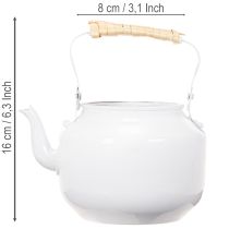 Itens Bule decorativo, vaso de plantas, metal, branco, estilo shabby chic, Ø8,6cm, A16cm, vaso de flores decorativo vintage