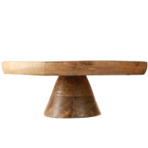 Itens Prato decorativo com base em madeira de manga motivo pêssego Ø26cm Alt.9,5cm