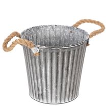 Itens Vaso decorativo para plantas, vaso de metal com alças, decoração em metal estilo shabby chic Ø21,5cm
