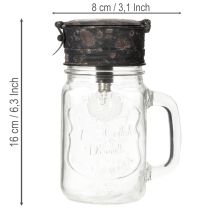 Itens Copo decorativo com lâmpada LED Ø8cm A16cm