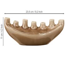 Itens Vaso Decorativo Barco Vaso Cerâmico Marrom 23×8,5cm H11cm