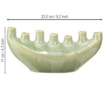 Itens Vaso Decorativo Barco Vaso Cerâmico Verde Claro 23×8,5×11cm