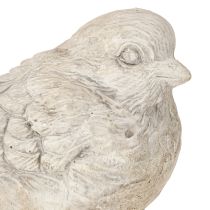 Itens Estatueta decorativa de pássaro pardal em pedra fundida, lavada a branco, altura 12,5 cm