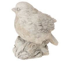 Itens Estatueta decorativa de pássaro pardal em pedra fundida, lavada a branco, altura 12,5 cm