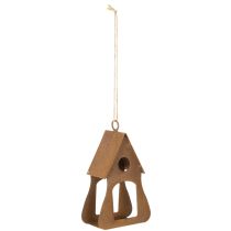 Itens Casinha de pássaros decorativa para pendurar, decoração em tom ferrugem, 17,5 cm
