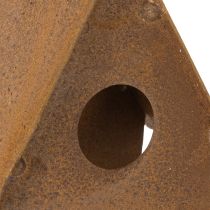 Itens Casinha de pássaros decorativa para pendurar, decoração em tom ferrugem, 17,5 cm