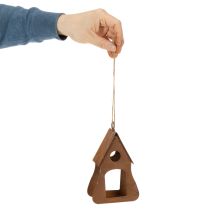 Itens Casinha de pássaros decorativa para pendurar, decoração em tom ferrugem, 17,5 cm