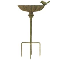 Itens Tigela decorativa para banho de pássaros em metal verde antigo Ø16,5cm A34,5cm