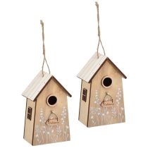 Itens Decoração para pendurar casinha de passarinho branco natural 14,5cm 2 un