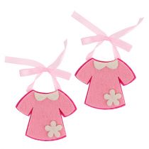 Decoração para nascimento vestido de feltro rosa 7cm 20pcs