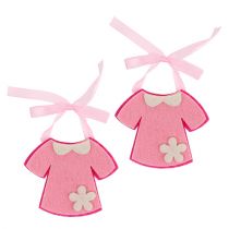 Itens Decoração para nascimento vestido de feltro rosa 7cm 20pcs