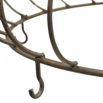 Coroa decorativa para pendurar Coroa de metal antiga 6 ganchos Ø28cm