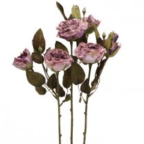 Deco buquê de rosas flores artificiais buquê de rosas violeta 45cm 3pcs