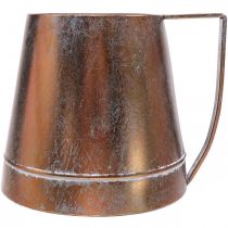 Itens Vaso decorativo vintage, jarro/cântaro de metal com aparência de cobre, 24 cm de largura x 20 cm de altura, estilo rústico chique.