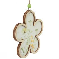 Itens Pingente decorativo flor de madeira com motivo de coração flores 12 cm 6 unidades