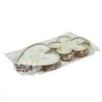 Itens Pingente decorativo flor de madeira com motivo de coração flores 12cm 6 un