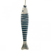 Itens Madeira de peixe decorativo Peixe de madeira para pendurar Azul escuro Alt. 57,5cm