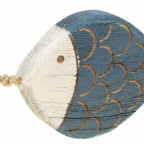 Itens Peixe Decorativo Decoração Pendurada Marítima Peixe De Madeira Azul Alt.11cm 6pçs