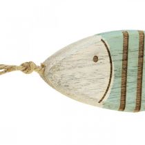 Deco peixe marítimo decoração pendurada peixe de madeira azul L16cm 4 unid.
